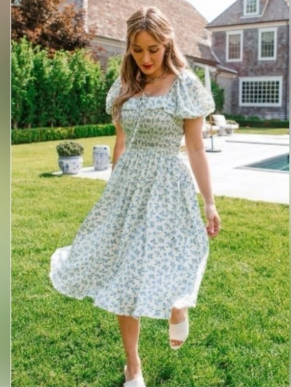 Ivy City Co. Rae Dress in Blue Floral